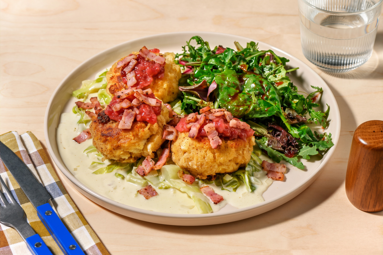 Herzhafte Kaspressknödel mit Bacon