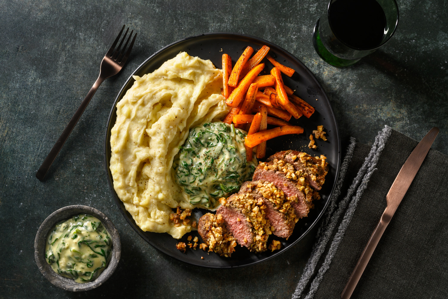 Rosemary and Walnut Crusted Lamb Steak