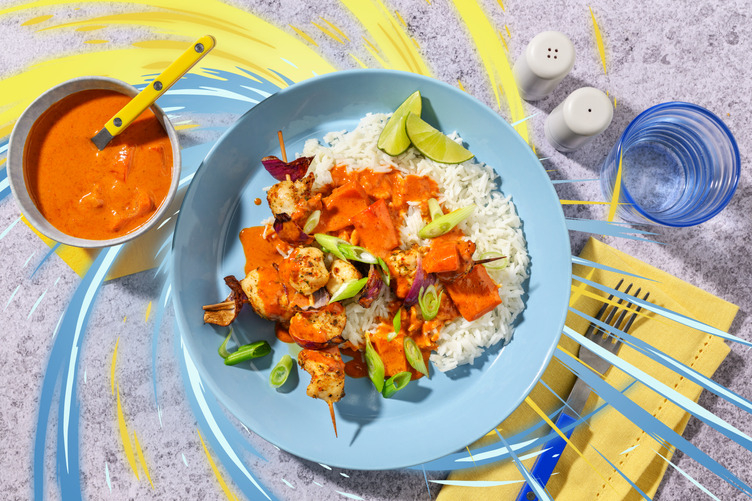 Spiny Prawn Satay Skewers Inspired by Mega Manectric