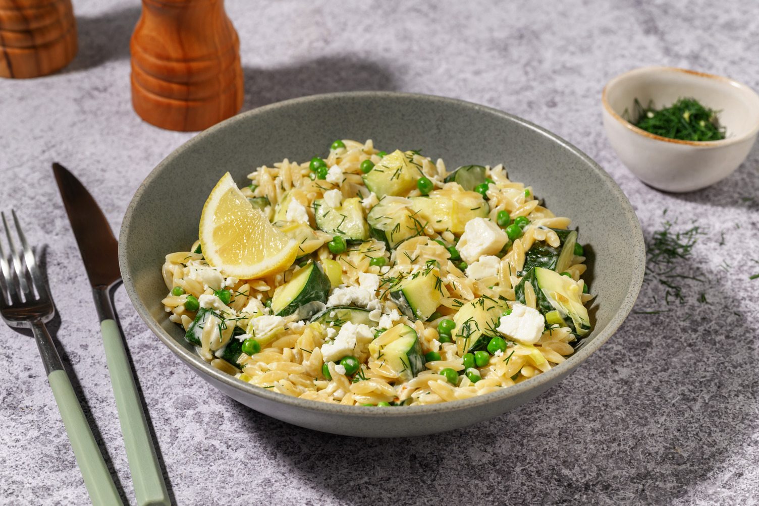 Creamy Lemon and Dill Orzo
