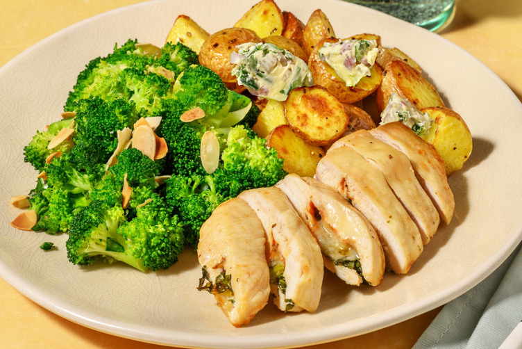 Hähnchenbrust mit würziger Basilikum-Füllung