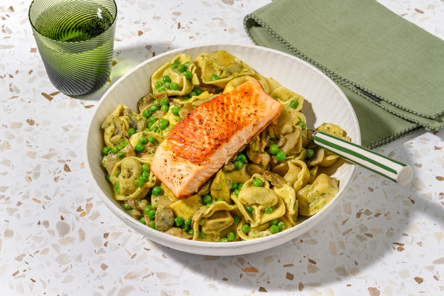 Easy Peasy Salmon, Spinach and Ricotta Tortelloni