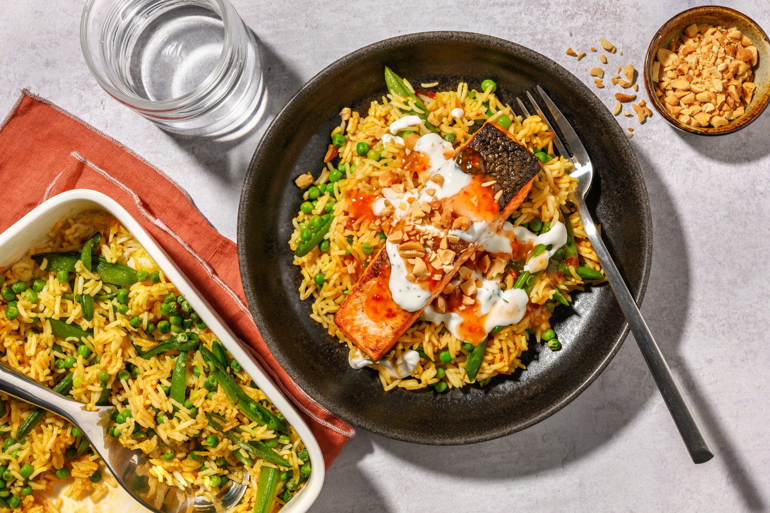 Spiced Salmon on Baked Thai Style Rice