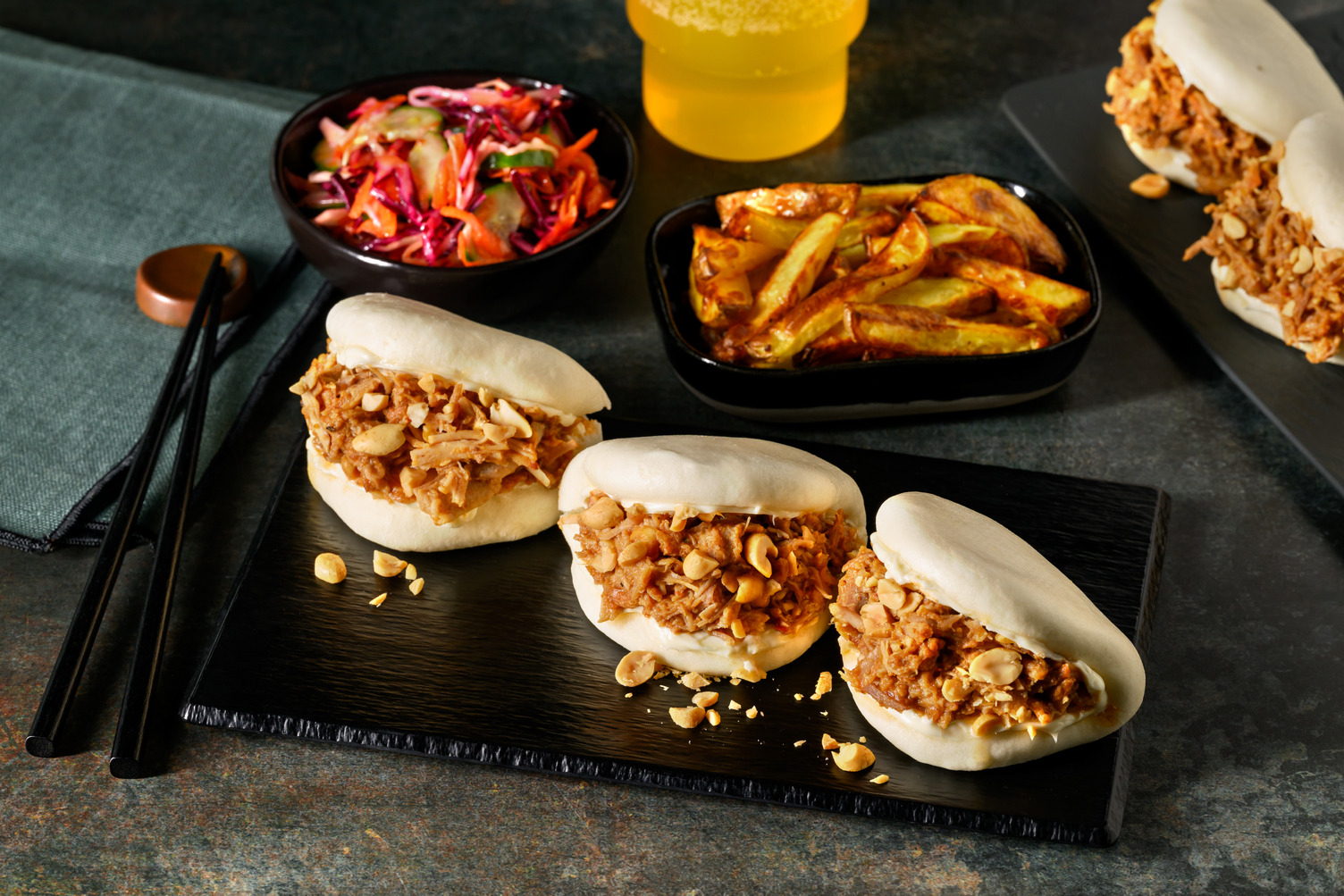 Peanut-Sambal Pulled Pork Bao