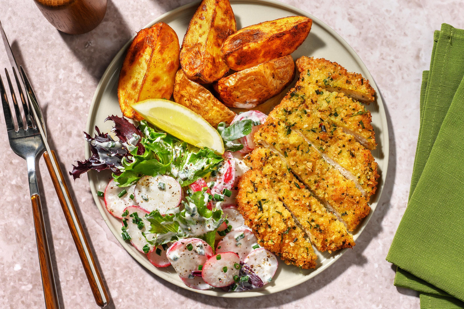 Knuspriges Kräuterschnitzel