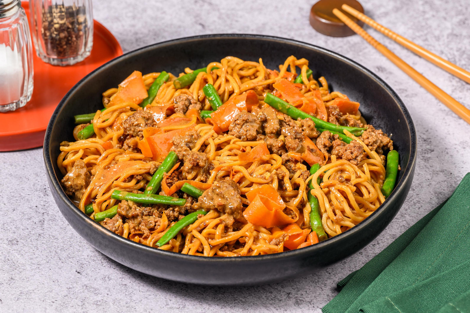 Rotation -  Yellow Thai Style Peanut Beef Noodles