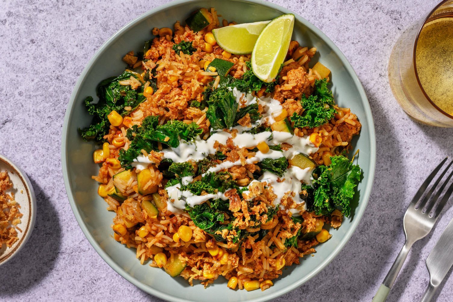 Jerk Spiced Pork and Courgette Pilaf