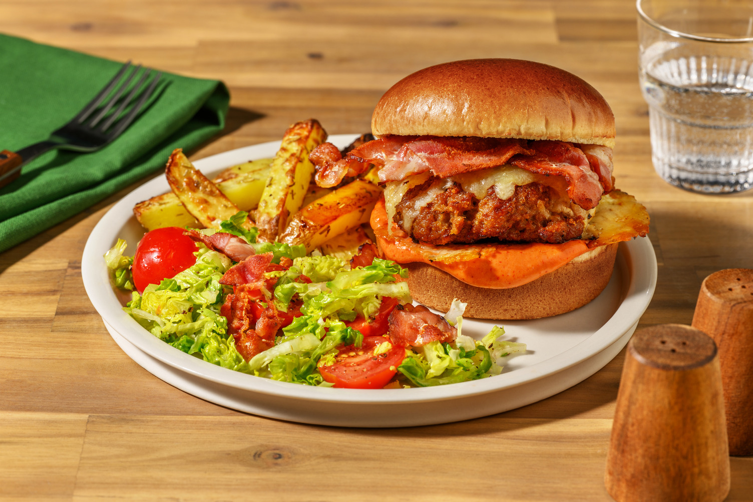 Melt in the Middle Beef Burgers and Fries