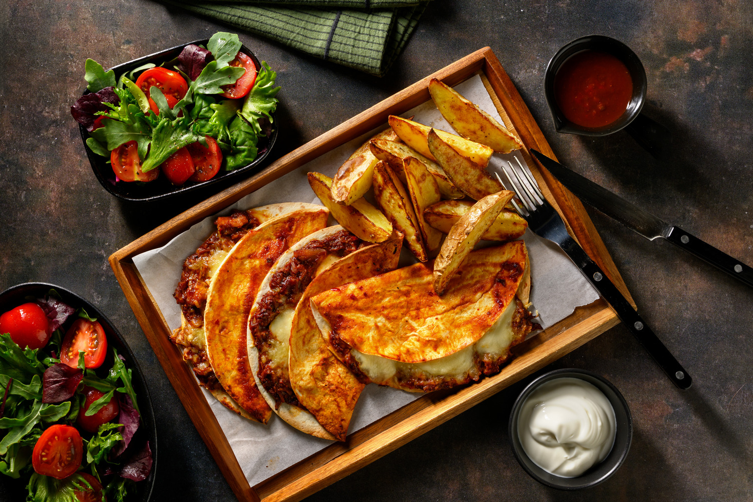 Birria Style Pulled Beef and Cheese Tacos