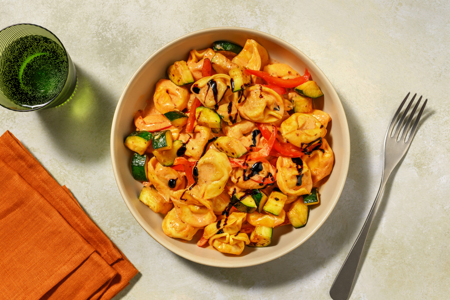 Spinach and Ricotta Tortelloni in Spicy Cajun Sauce