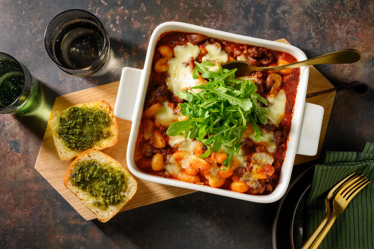 Ultimate Cheesy Beef and Bacon Bolognese Gnocchi Bake 