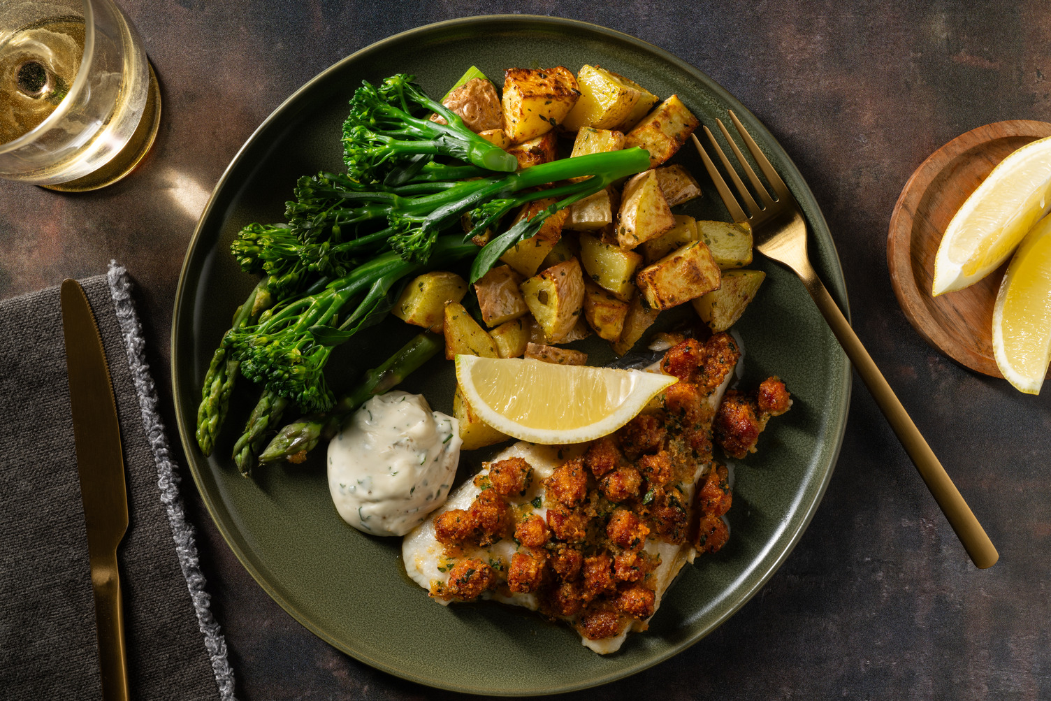 Cheesy Chorizo Crusted Sea Bream