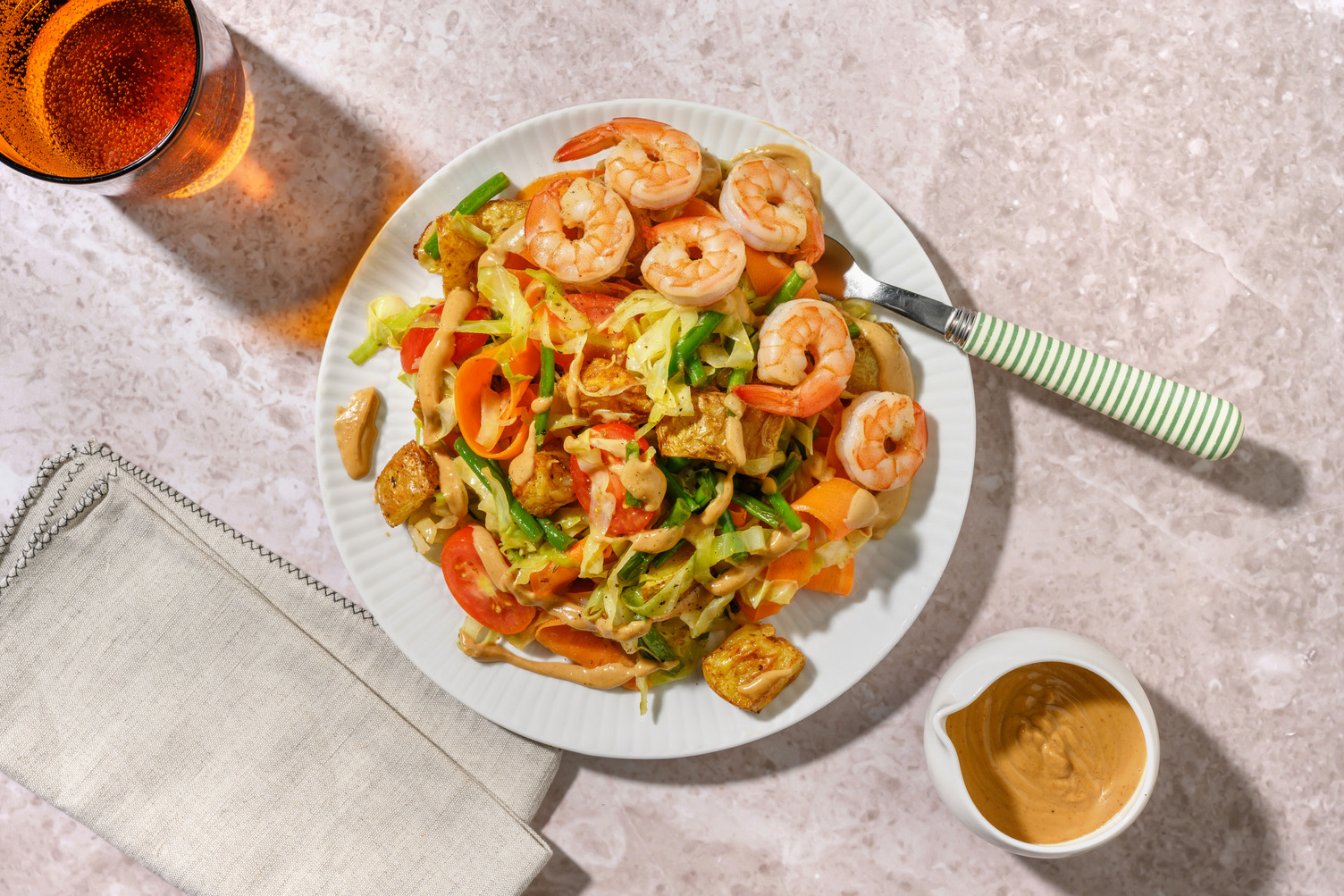 Indonesian Gado Gado Inspired Prawn Salad