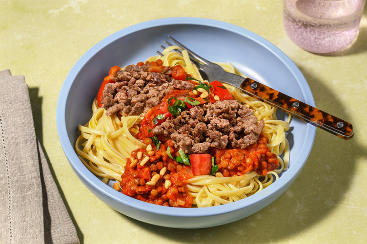 Linsen-Bolognese mit Rinderhack