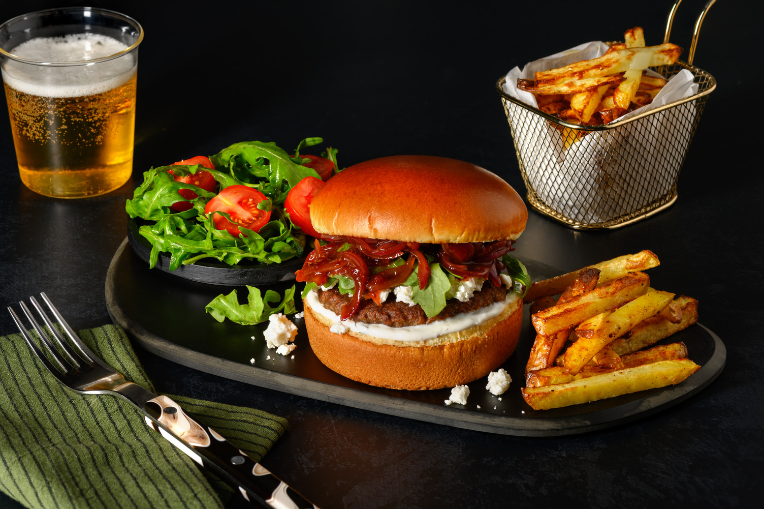 Middle Eastern Inspired Veggie Burger and Chips