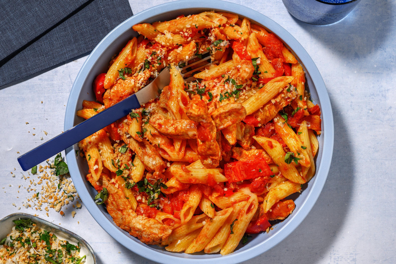 Pasta al Pomodoro mit Bio-Schweinefilet