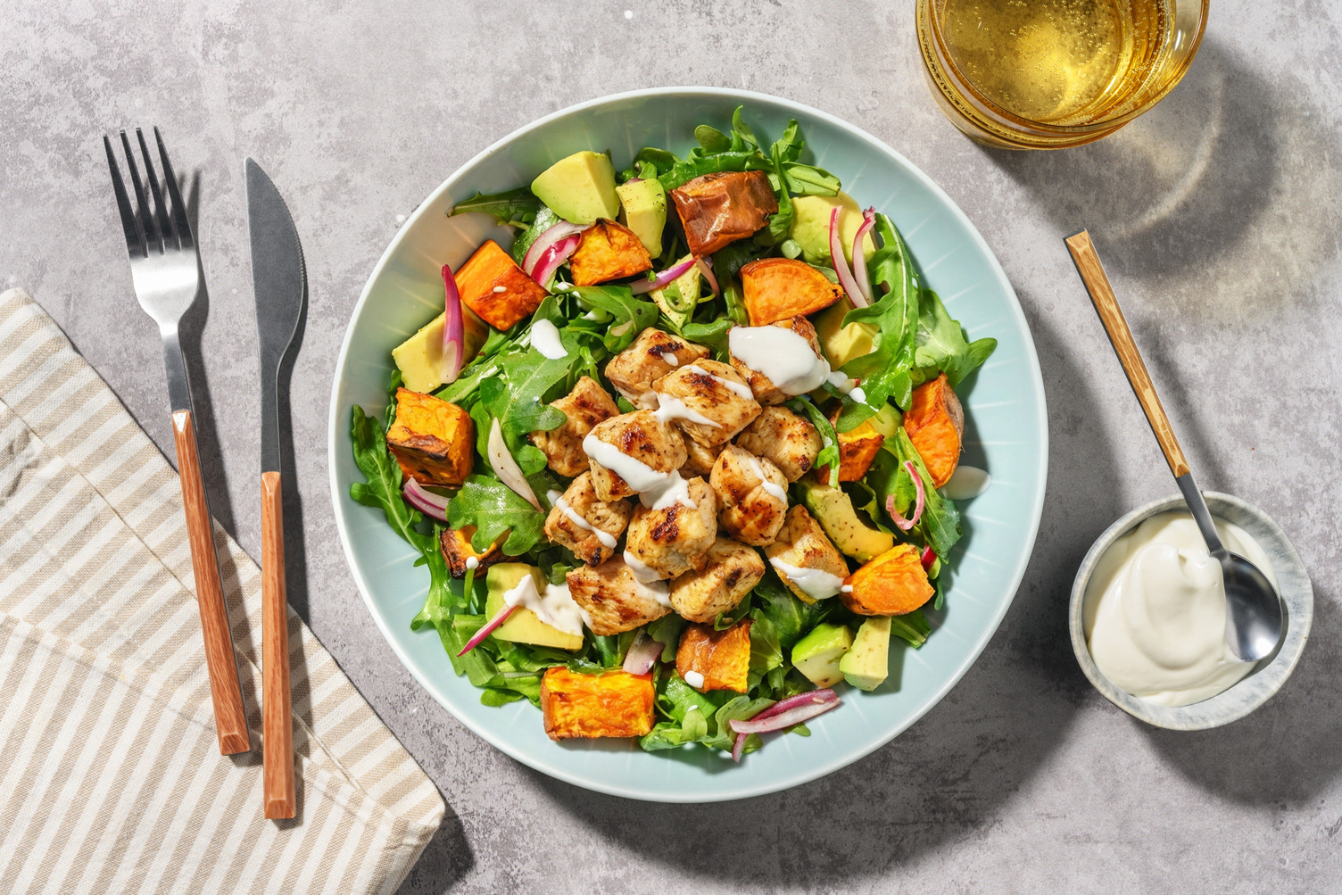 Spiced Chicken, Sweet Potato and Avocado Salad