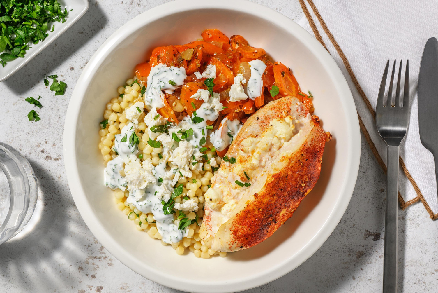 Hähnchenbrust gefüllt mit Hirtenkäse 