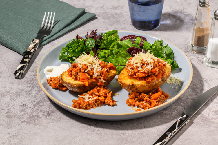 Spiced Beef & Pork Jacket Potatoes