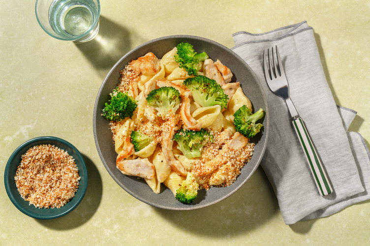 Cheesy Conchiglie mit Bio-Hähnchen