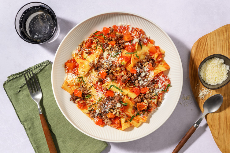 Maltagliati! Frische Pasta mit extra Bio-Rinderhack