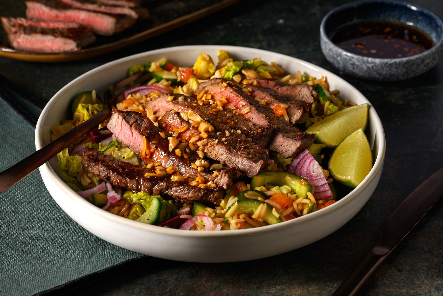 Steak with Thai-Style Salad & Peanuts