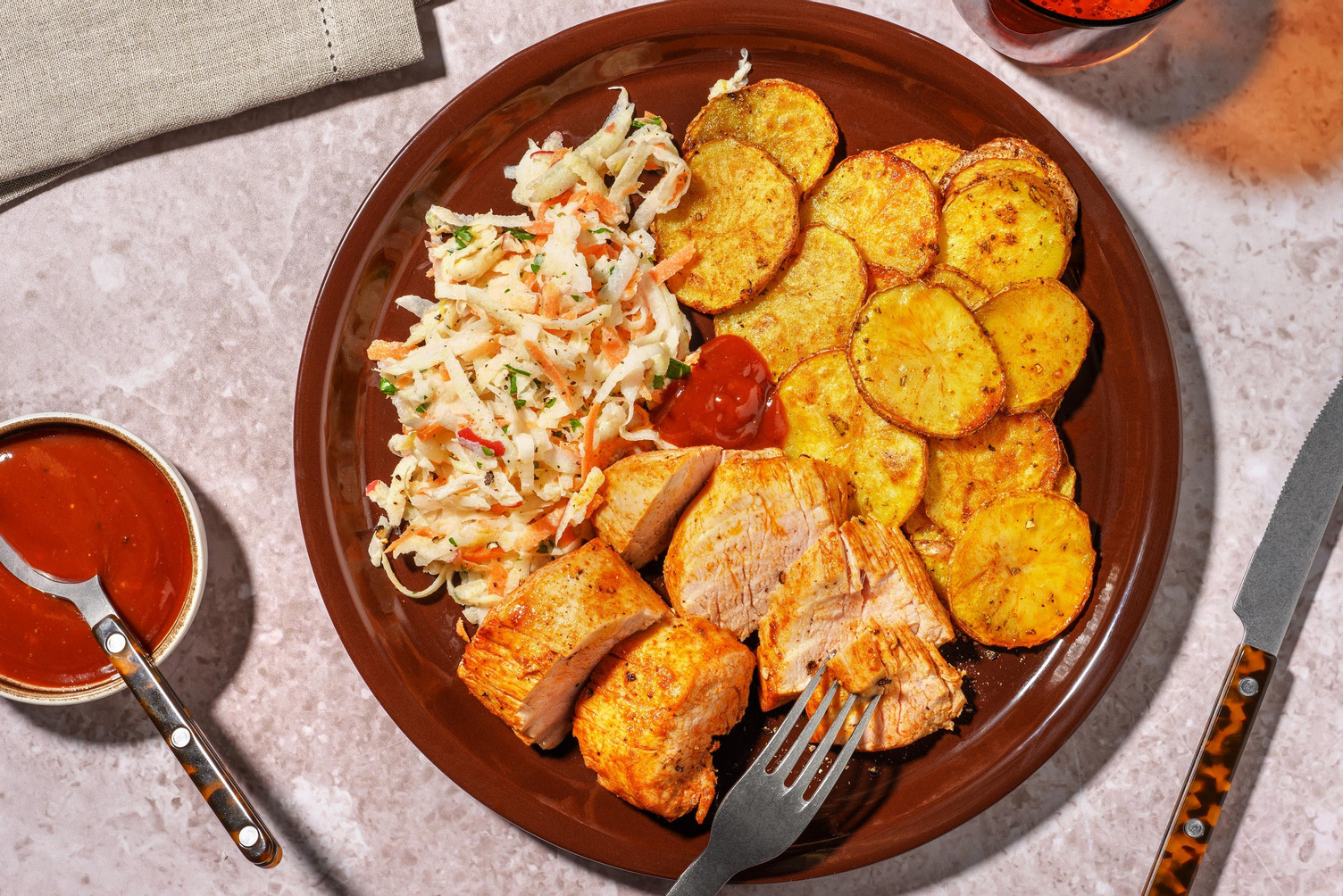 Bio-Schweinefilet mit BBQ-Dip