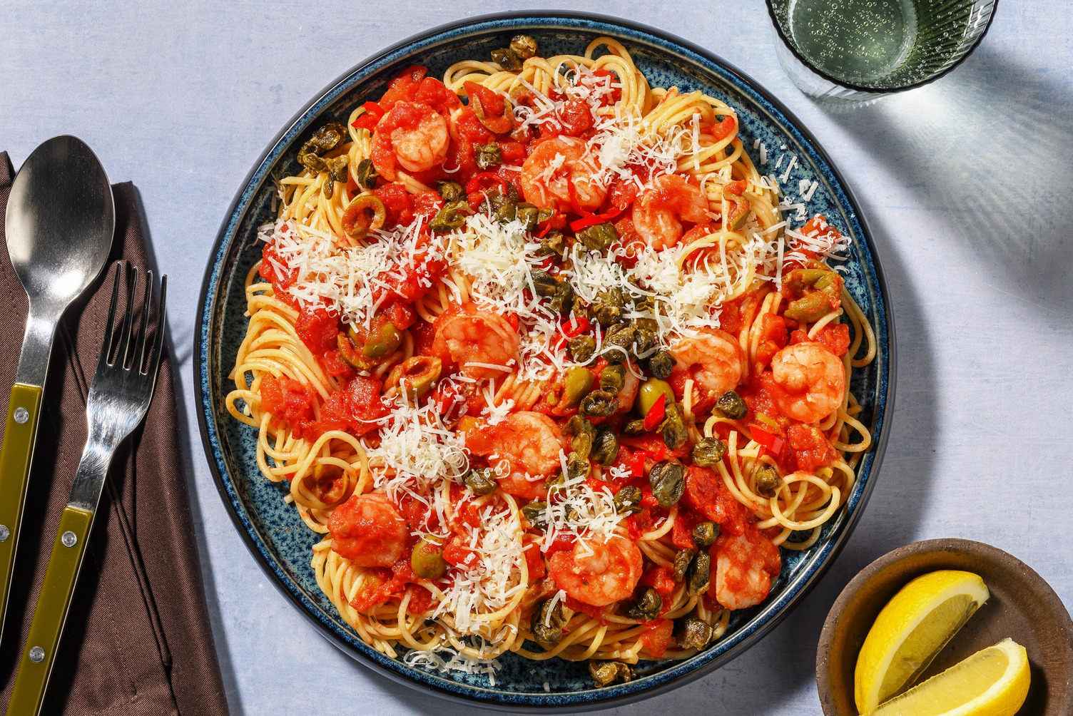 Puttanesca con Scampi