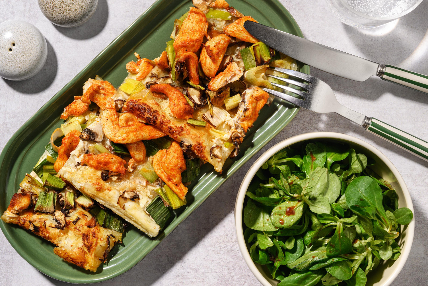 Hähnchen und Pilz Tarte mit Porree