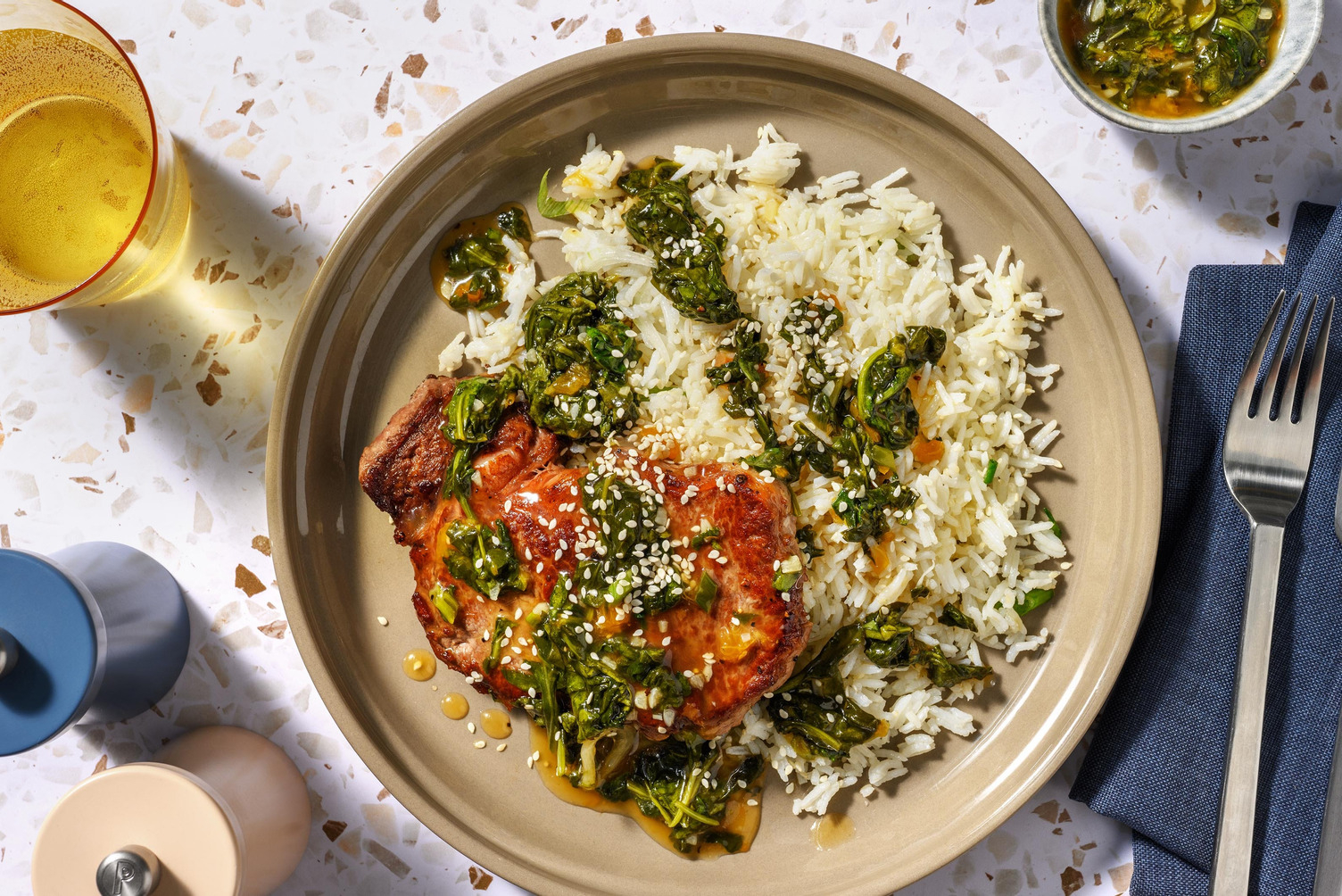 Steak vom Irischen Weiderind mit Spinat 