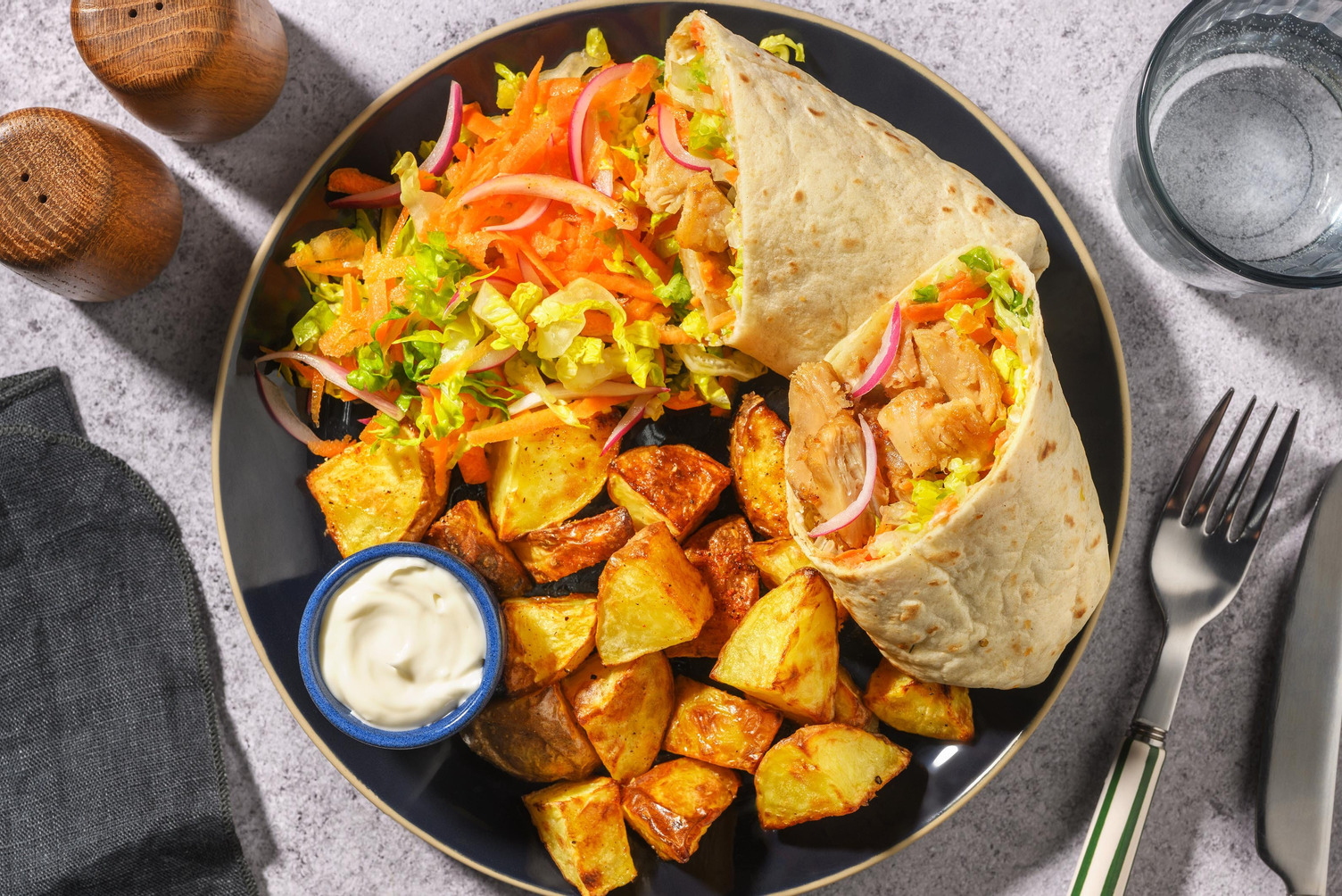 Wraps mit veganen Filetstücken