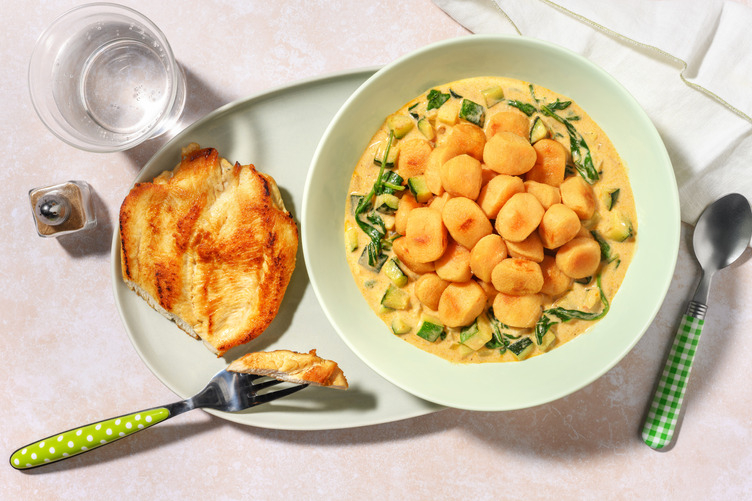 Gnocchi in Pesto-Cremesoße mit Hähnchen