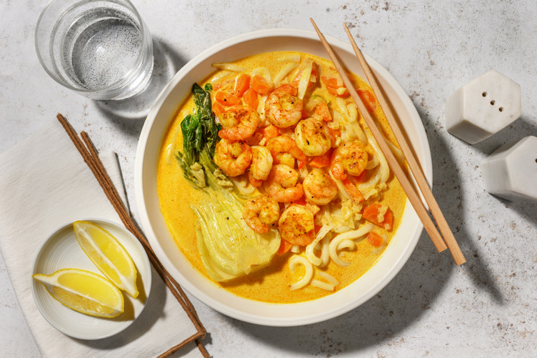 Pikante Laksa-Suppe mit Garnelen