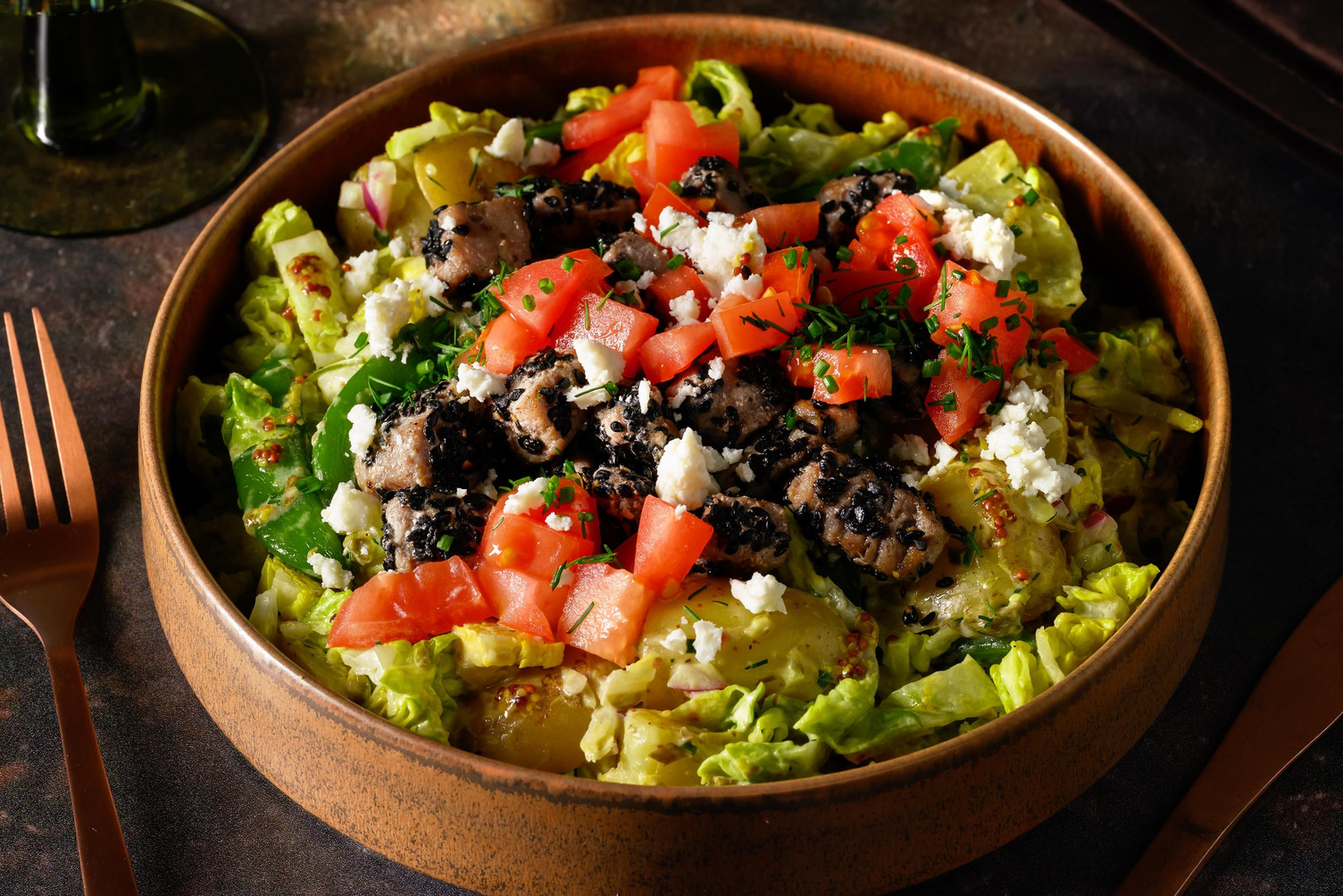 Steak de thon et salade de grenailles gourmande
