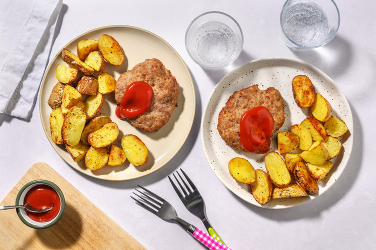 Kids' Mini Pork Burgers & Roast Potatoes