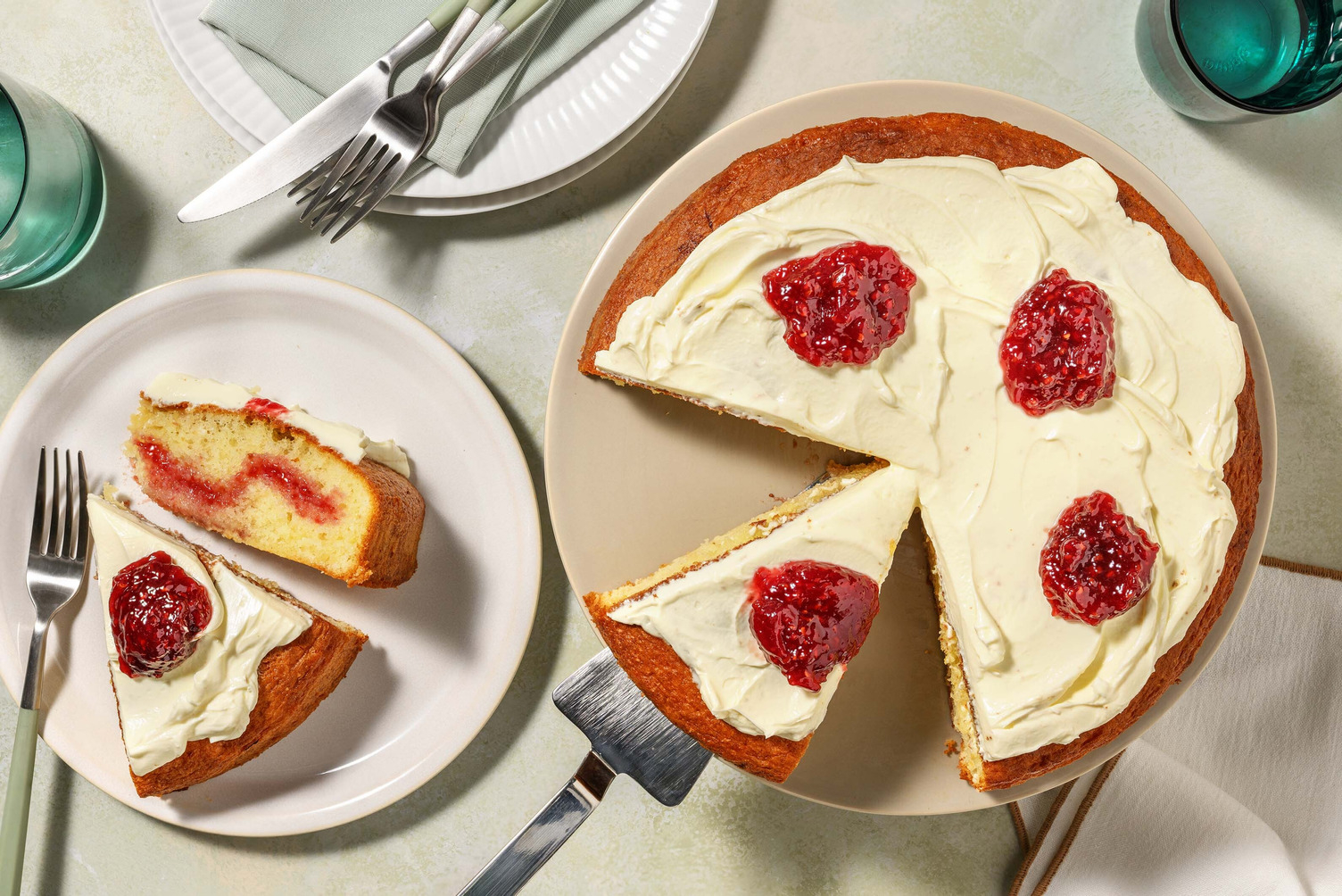 Citrus- och hallonkaka