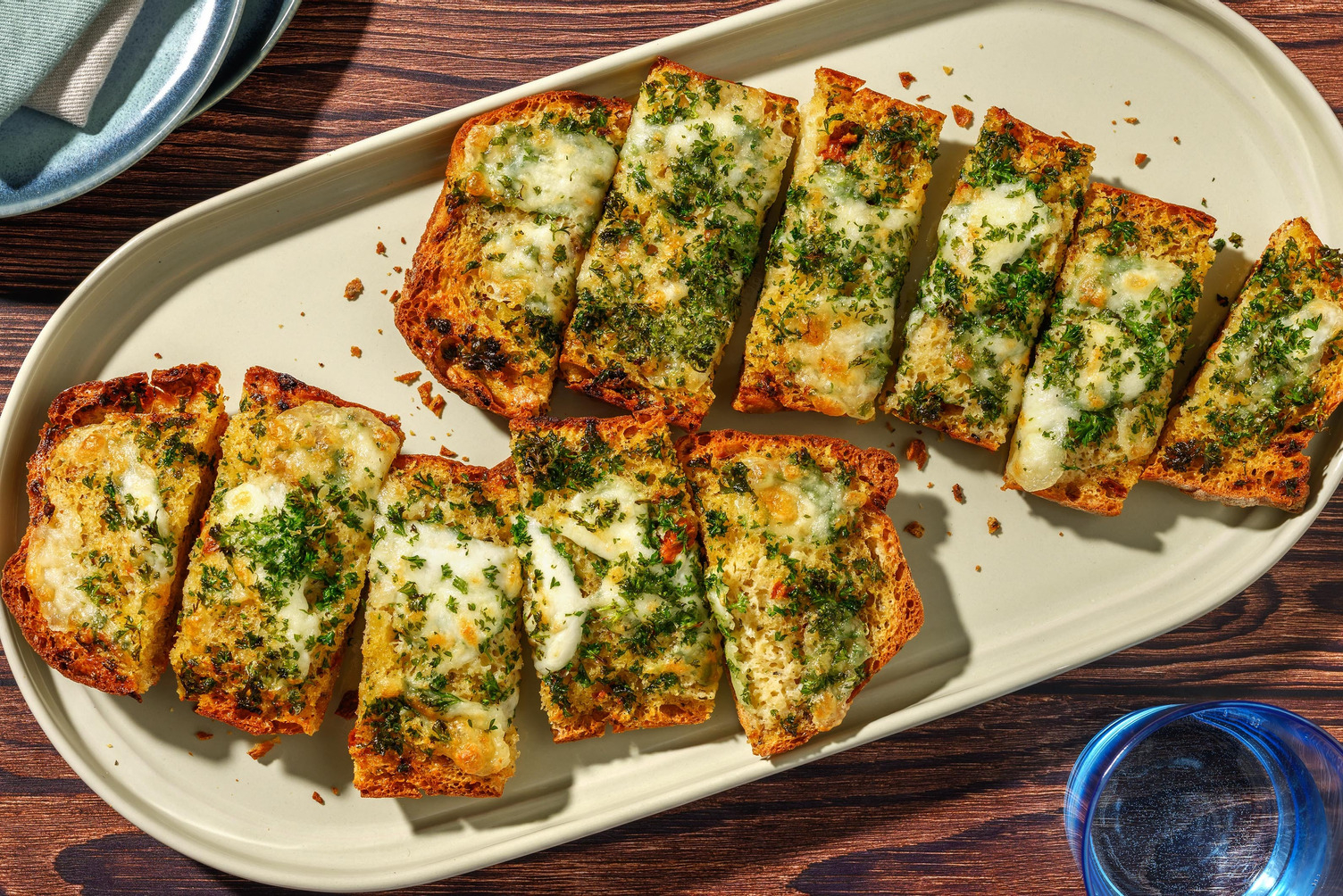 Grillad ost- och vitlöksciabatta