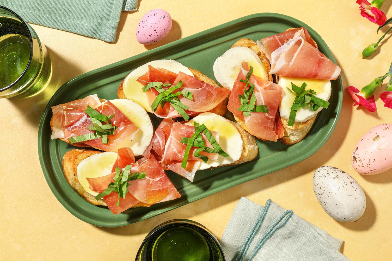 Påskiga prosciuttocrostini