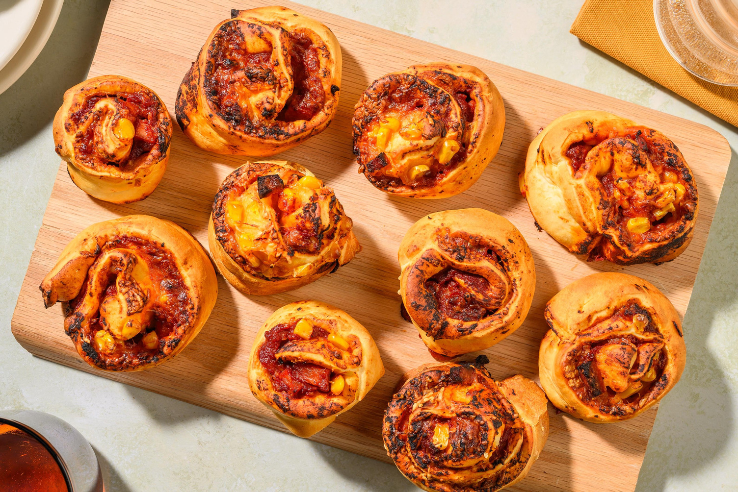 Pizzasnegle med chorizo til madpakken | Lav i forvejen