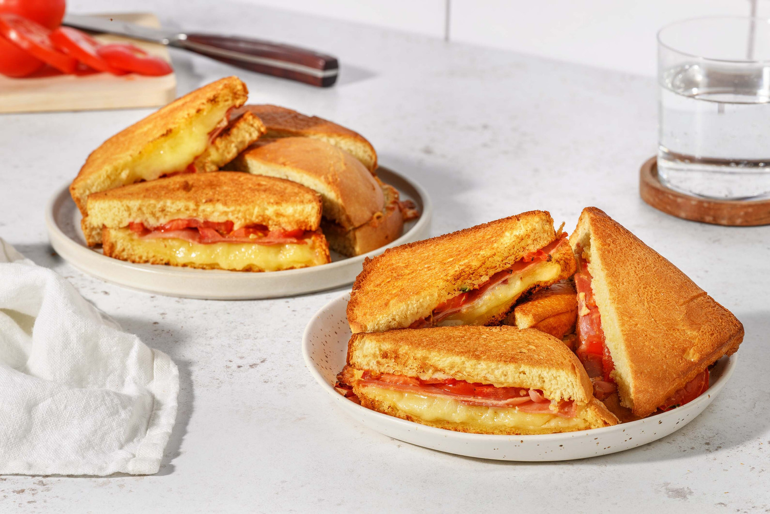 Prosciutto grilled cheese sandwich