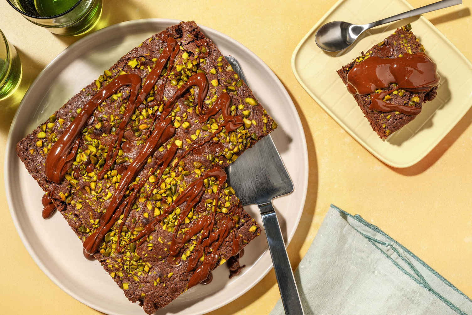 Chocolate pistachio brownie