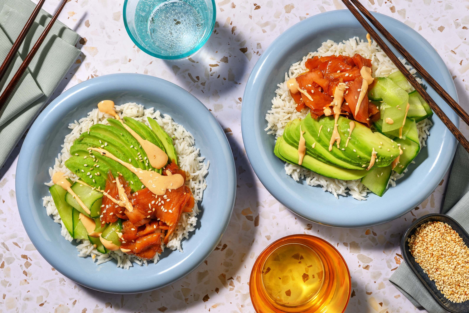 Poke bowl på kallrökt lax