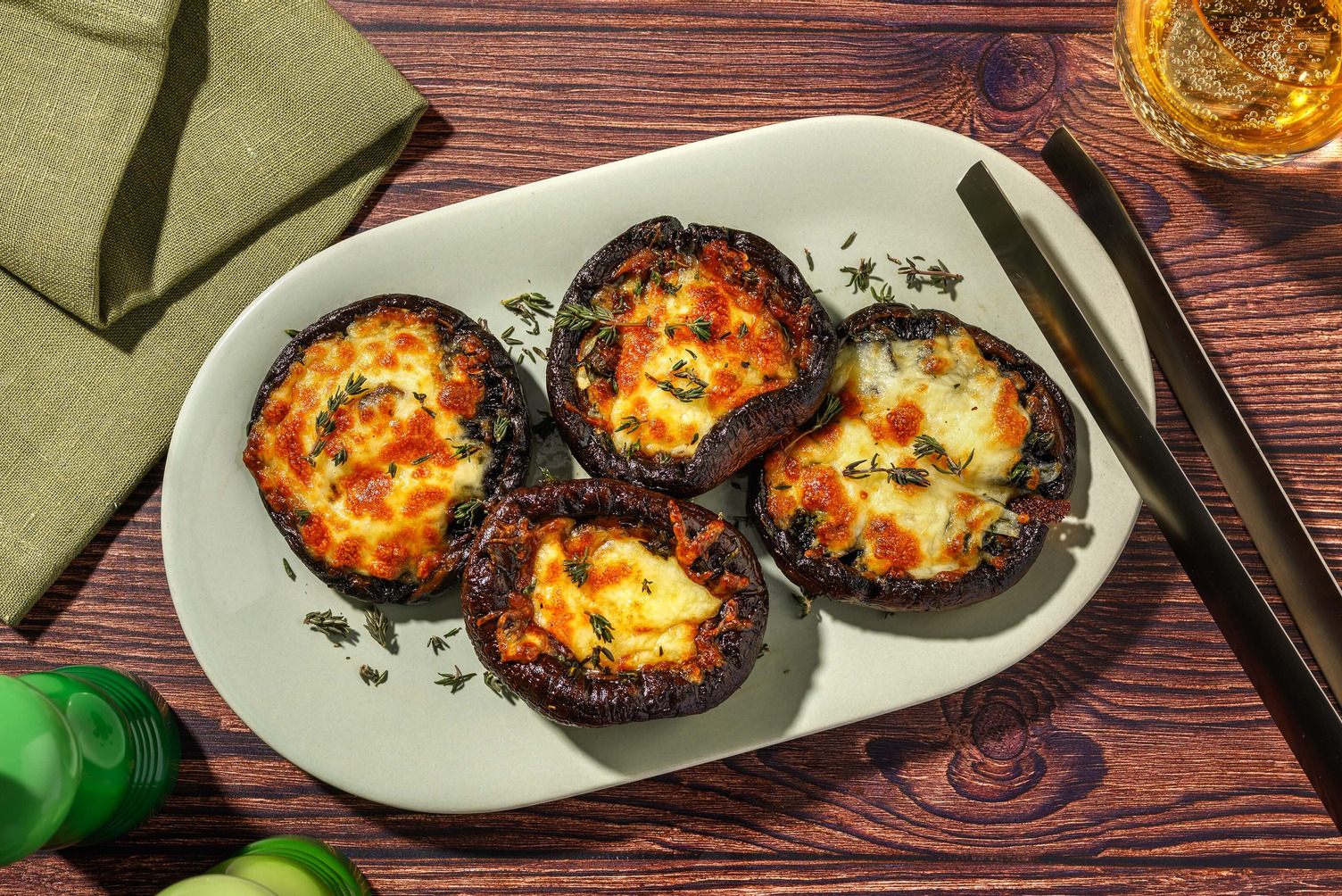 Grilled portobello with cheese