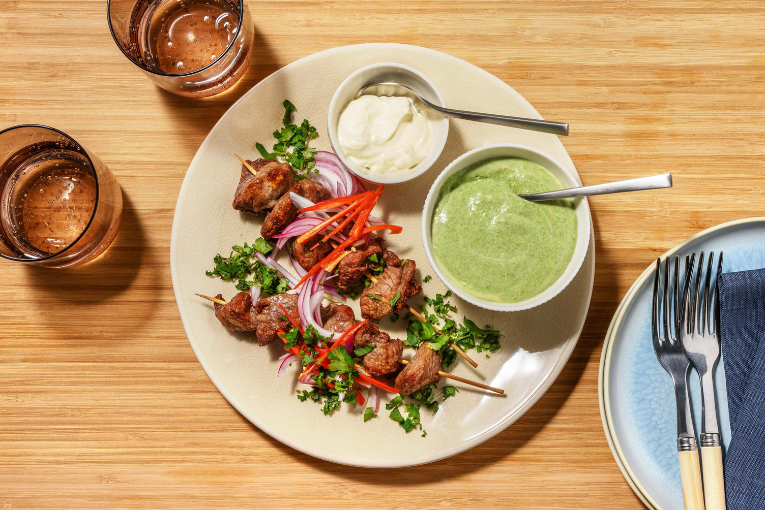 Peruvian Inspired Lamb Steak Skewers