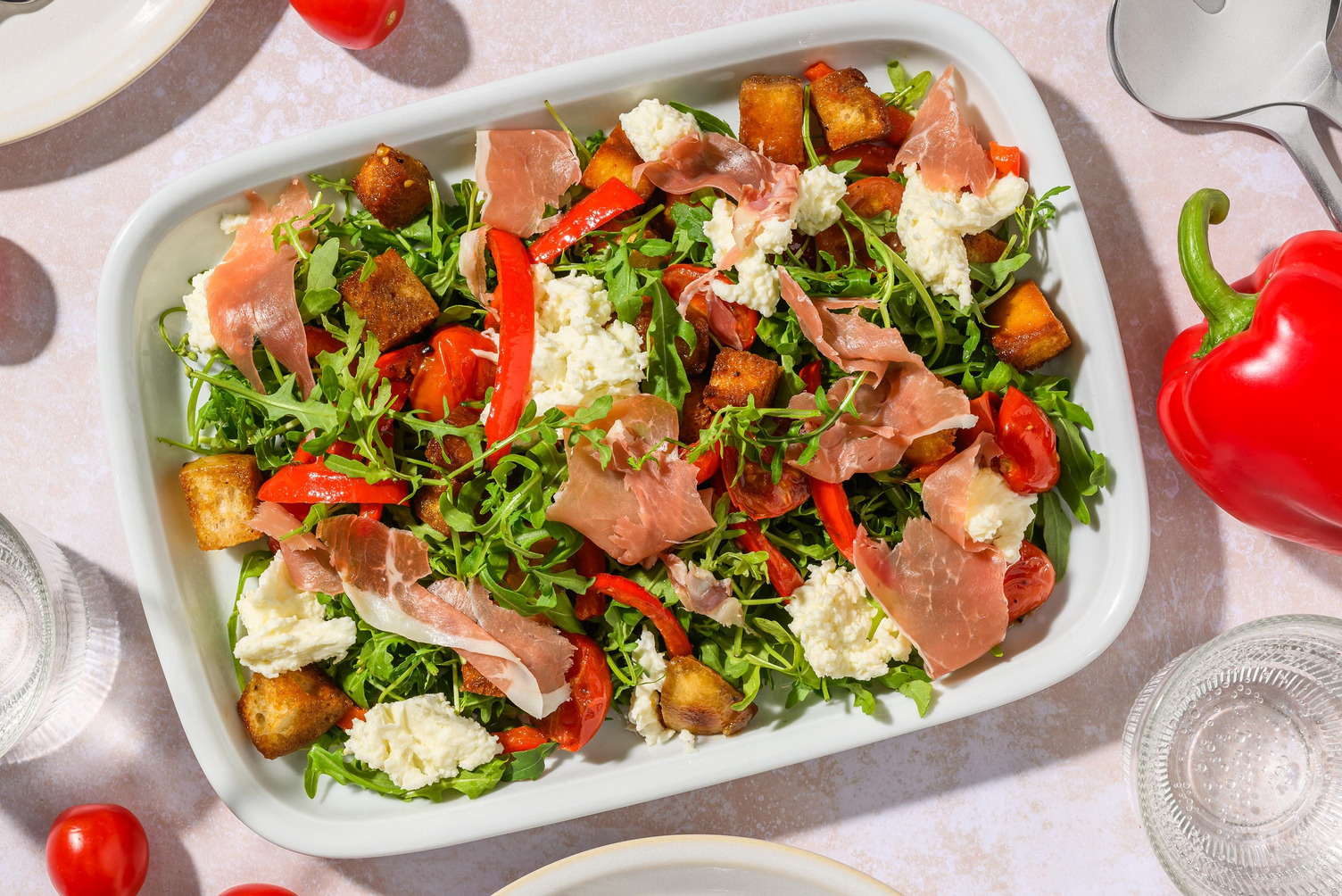 Serrano Ham, Mozzarella and Fig Jam Salad