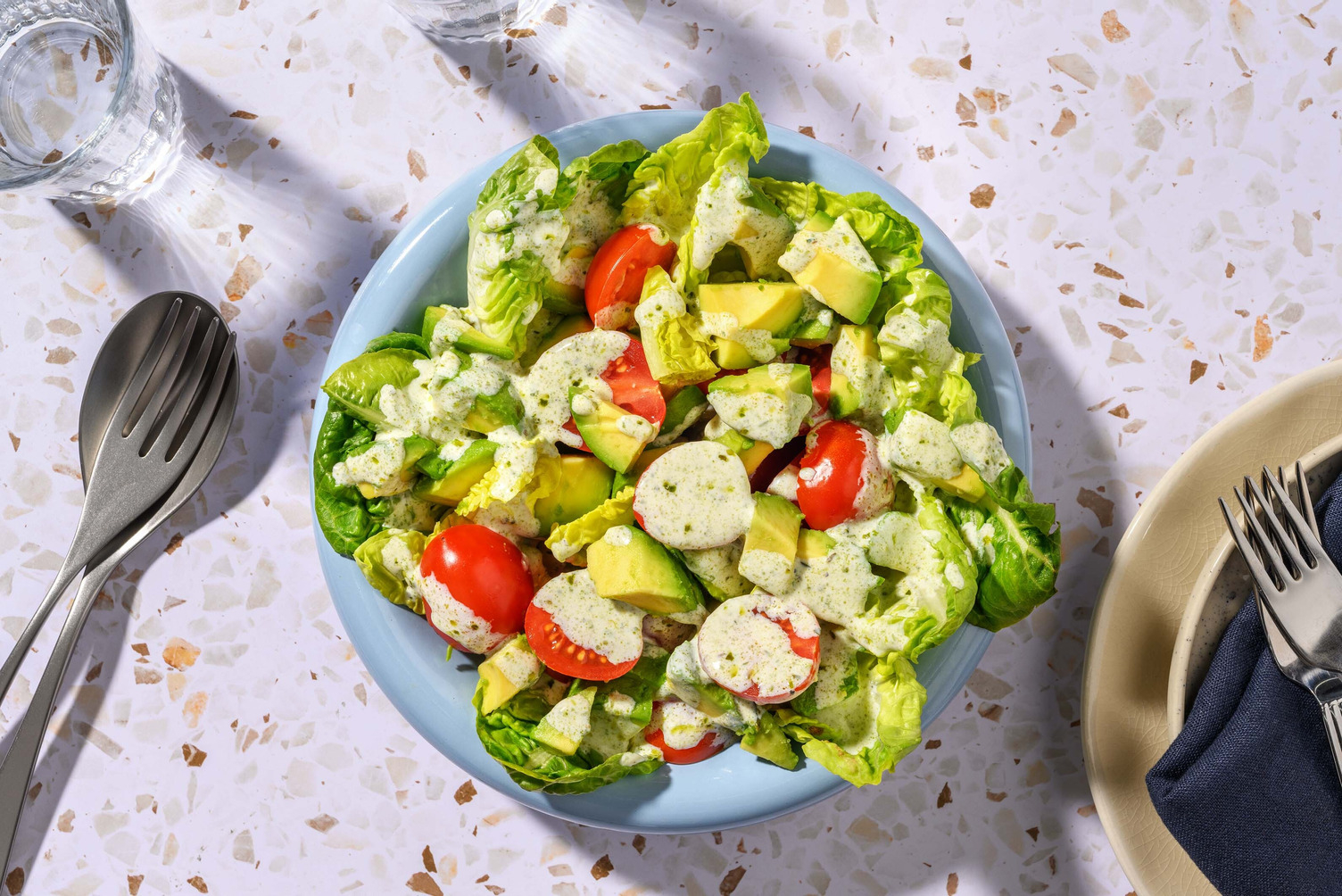 Speedy Pesto Dressed Avocado Salad
