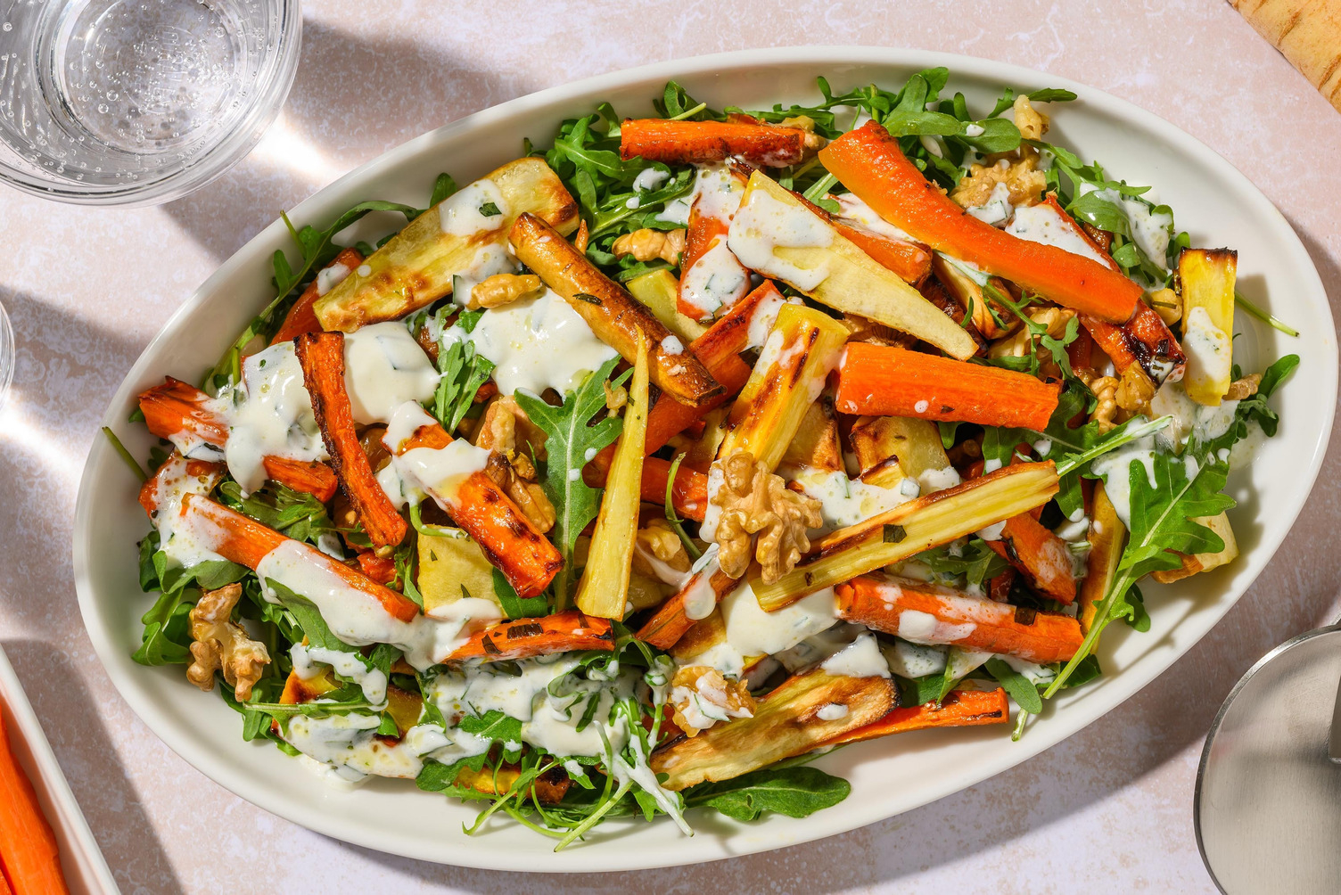 Honey Roasted Root Veg and Pecan Tray Bake