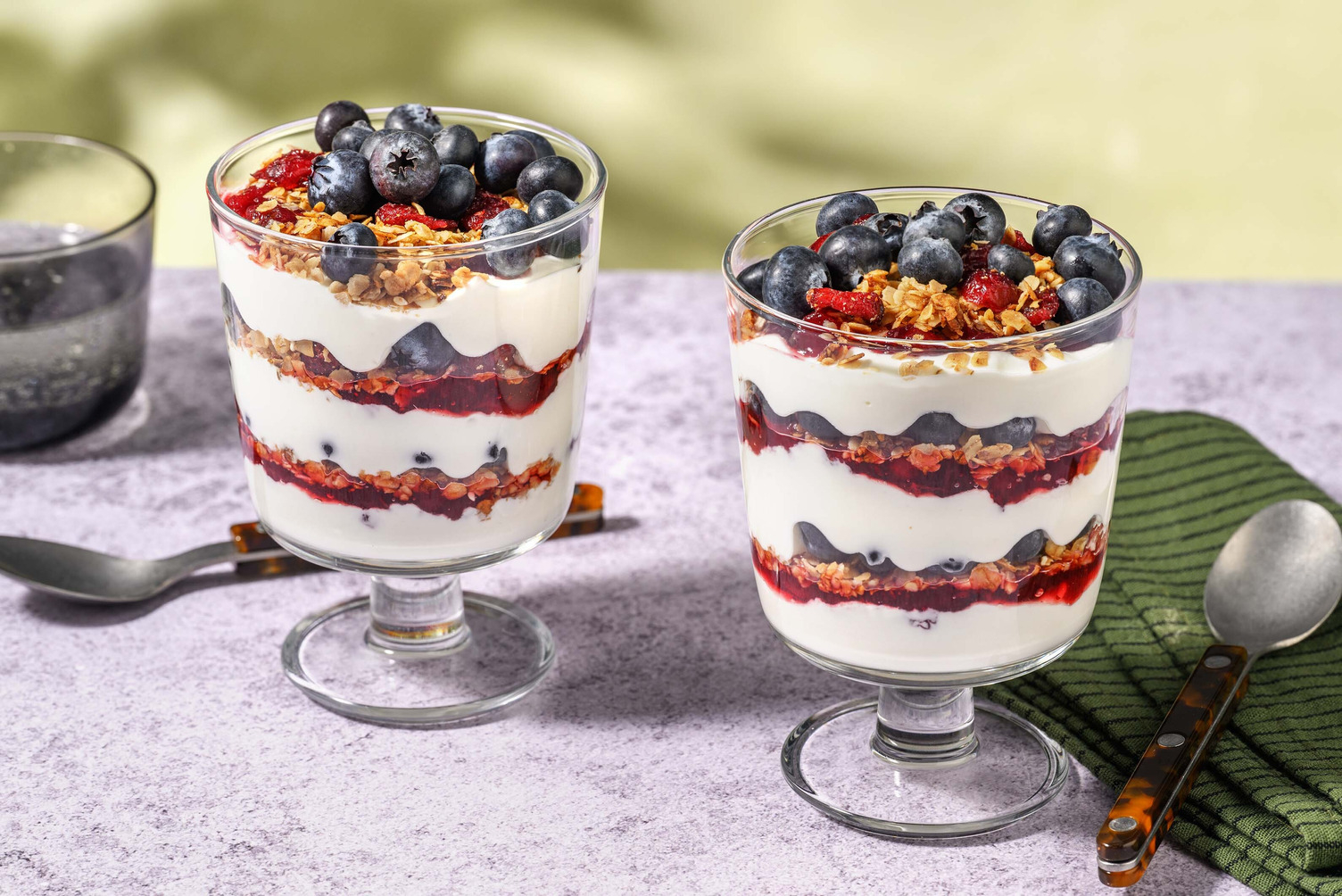 Blueberry, Kefir & Cranberry Granola Parfait