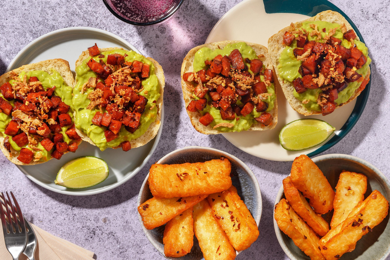 Chorizo and Smashed Avocado Ciabatta