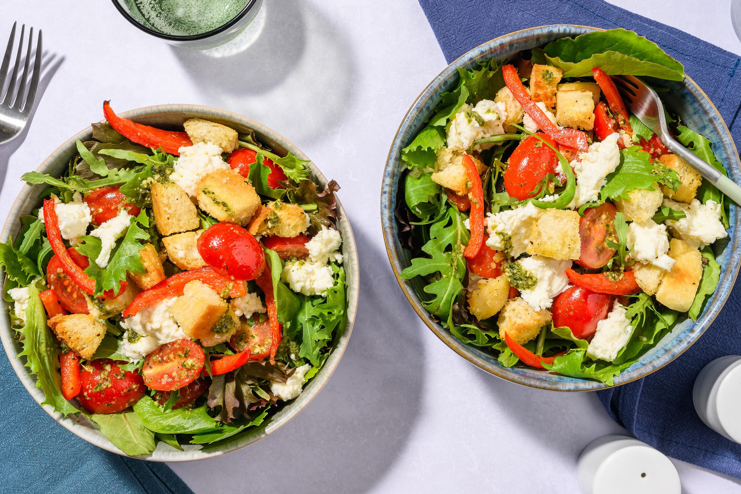 Pesto Dressed Mozzarella & Roasted Pepper Salad